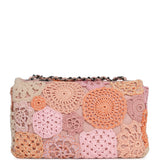 Pre-owned Chanel "Paris-Seoul" Crochet Medium Flap Bag Pink Lambskin Antique Silver Hardware - Thumbnail View 4