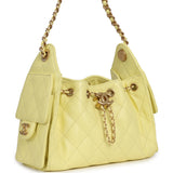 Chanel Mini 25 Hobo Bag Light Yellow Caviar Antique Gold Hardware - Thumbnail View 2