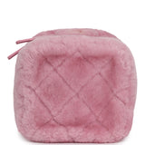 Pre-owned Chanel Small Top Handle Square Vanity Case With Chain Pink Shearling Lambskin Gold Hardware - Thumbnail View 6