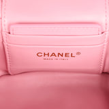 Pre-owned Chanel Small Top Handle Square Vanity Case With Chain Pink Shearling Lambskin Gold Hardware - Thumbnail View 9