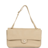 Chanel Maxi "Souplissimo" Small Flap Bag Light Beige Grained Calfskin Gold Hardware - Thumbnail View 7