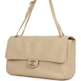 Chanel Maxi "Souplissimo" Small Flap Bag Light Beige Grained Calfskin Gold Hardware - Thumbnail View 5