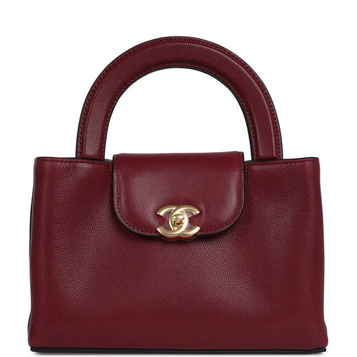 Chanel Small Kelly Shopper Dark Burgundy Caviar Gold Hardware