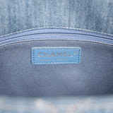 Pre-owned Chanel Medium Distressed Flap Bag Blue Denim Silver Hardware - Thumbnail View 8