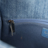 Pre-owned Chanel Medium Distressed Flap Bag Blue Denim Silver Hardware - Thumbnail View 9