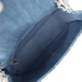 Pre-owned Chanel Medium Distressed Flap Bag Blue Denim Silver Hardware - Thumbnail View 10