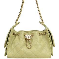 Chanel Mini 25 Hobo Bag Green Caviar Gold Hardware