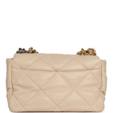 Pre-owned Chanel Large 19 Flap Bag Beige Shiny Lambskin Mixed Metal Hardware - Thumbnail View 4