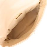 Pre-owned Chanel Large 19 Flap Bag Beige Shiny Lambskin Mixed Metal Hardware - Thumbnail View 8