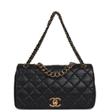 Pre-owned Chanel Medium "Paris-Bombay" Pondicherry Flap Bag Black Aged Calfskin Antique Gold Hardware - Thumbnail View 2