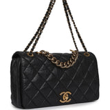 Pre-owned Chanel Medium "Paris-Bombay" Pondicherry Flap Bag Black Aged Calfskin Antique Gold Hardware - Thumbnail View 3