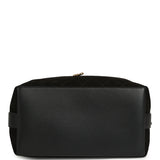 Chanel Large "CC Loop" Drawstring Bucket Bag with Leather Strap Black Suede Gold Hardware - Thumbnail View 8
