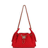 Chanel Mini 25 Hobo Bag Red Wool Felt Gold Hardware - Thumbnail View 6
