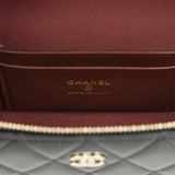 Chanel Top Handle Long Vanity Case with Chain Black Lambskin Light Gold Hardware - Thumbnail View 8