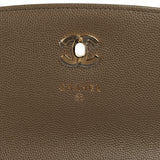 Chanel Trendy Top Handle Clutch with Chain Dark Khaki Caviar Gold Hardware - Thumbnail View 8