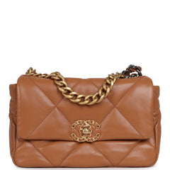 Chanel Medium 19 Flap Brown Lambskin Mixed Metal Hardware