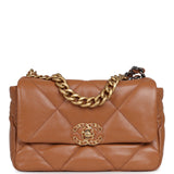 Chanel Medium 19 Flap Brown Lambskin Mixed Metal Hardware - Thumbnail View 1