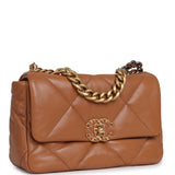 Chanel Medium 19 Flap Brown Lambskin Mixed Metal Hardware - Thumbnail View 2