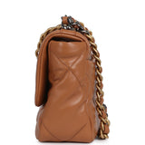 Chanel Medium 19 Flap Brown Lambskin Mixed Metal Hardware - Thumbnail View 4