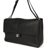 Chanel Maxi "Souplissimo" Large Flap Bag Black Grained Calfskin Silver Hardware - Thumbnail View 5