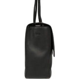 Chanel Maxi "Souplissimo" Large Flap Bag Black Grained Calfskin Silver Hardware - Thumbnail View 3