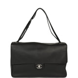 Chanel Maxi "Souplissimo" Large Flap Bag Black Grained Calfskin Silver Hardware - Thumbnail View 7