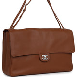 Chanel Maxi "Souplissimo" Large Flap Bag Camel Grained Calfskin Silver Hardware - Thumbnail View 2