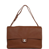 Chanel Maxi "Souplissimo" Large Flap Bag Camel Grained Calfskin Silver Hardware - Thumbnail View 7