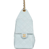Pre-owned Chanel Small 25 Hobo Bag Light Blue Caviar Antique Gold Hardware - Thumbnail View 3