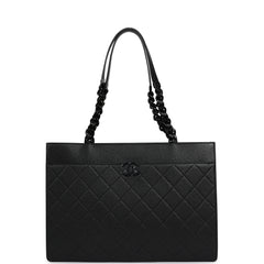 Chanel Large "My Everything" Shopping Tote So Black Caviar Black Hardware