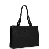 Chanel Large "My Everything" Shopping Tote So Black Caviar Black Hardware - Thumbnail View 2