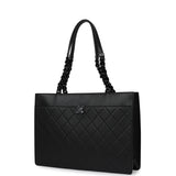 Chanel Large "My Everything" Shopping Tote So Black Caviar Black Hardware - Thumbnail View 5
