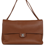 Chanel Maxi "Souplissimo" Large Flap Bag Camel Grained Calfskin Silver Hardware - Thumbnail View 1