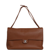 Chanel Maxi "Souplissimo" Large Flap Bag Camel Grained Calfskin Silver Hardware - Thumbnail View 7