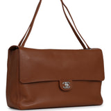 Chanel Maxi "Souplissimo" Large Flap Bag Camel Grained Calfskin Silver Hardware - Thumbnail View 2