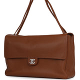 Chanel Maxi "Souplissimo" Large Flap Bag Camel Grained Calfskin Silver Hardware - Thumbnail View 5
