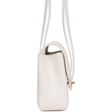 Chanel Small Preppy Coco Flap Bag White Shiny Caviar Brushed Gold Hardware - Thumbnail View 3
