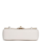 Chanel Small Preppy Coco Flap Bag White Shiny Caviar Brushed Gold Hardware - Thumbnail View 6