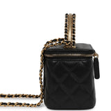 Chanel Small Top Handle Vanity Case Black Caviar Antique Gold Hardware - Thumbnail View 3