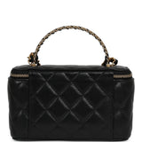 Chanel Small Top Handle Vanity Case Black Caviar Antique Gold Hardware - Thumbnail View 4
