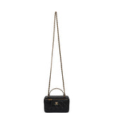 Chanel Small Top Handle Vanity Case Black Caviar Antique Gold Hardware - Thumbnail View 8