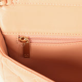 Chanel East West CC Pearl Clutch with Chain Beige Shiny Lambskin Gold Hardware - Thumbnail View 10