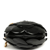 Chanel Camellia Round Clutch with Chain Black Patent Aged Calfskin Brushed Gold Hardware - Thumbnail View 7