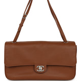 Chanel Maxi "Souplissimo" Small Flap Bag Camel Grained Calfskin Silver Hardware - Thumbnail View 1