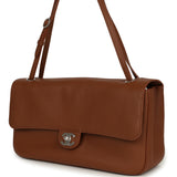 Chanel Maxi "Souplissimo" Small Flap Bag Camel Grained Calfskin Silver Hardware - Thumbnail View 5