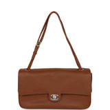 Chanel Maxi "Souplissimo" Small Flap Bag Camel Grained Calfskin Silver Hardware - Thumbnail View 6