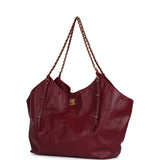 Chanel Maxi Coco Shopping Bag Burgundy Shiny Calfskin Antique Gold Hardware - Thumbnail View 5