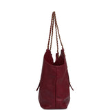 Chanel Maxi Coco Shopping Bag Burgundy Shiny Calfskin Antique Gold Hardware - Thumbnail View 3