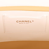 Chanel Large Shopping Tote Bag Light Beige Raffia, White Lambskin Light Gold Hardware - Thumbnail View 9