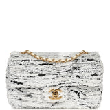 Chanel Mini Rectangular Flap Bag White, Black Sequins Gold Hardware - Thumbnail View 1